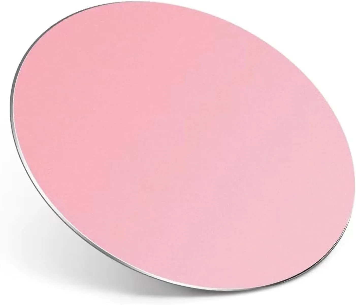 HONKID Metal Aluminum Mouse Pad, Thin Hard Mousepad, Double Sided Waterproof Fast and Accurate Control Mousepad for Laptop, Computer and PC, Office, 7.87 * 7.87 Round Pink