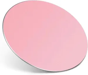 HONKID Metal Aluminum Mouse Pad, Thin Hard Mousepad, Double Sided Waterproof Fast and Accurate Control Mousepad for Laptop, Computer and PC, Office, 7.87 * 7.87 Round Pink