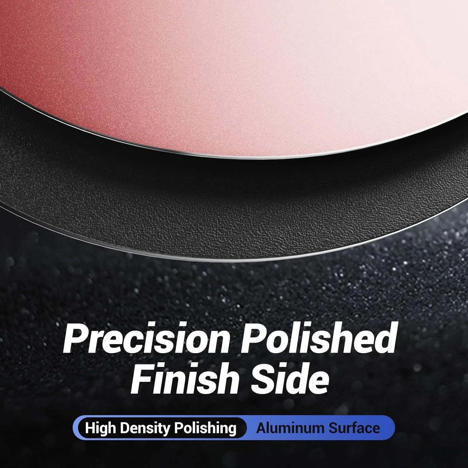 HONKID Metal Aluminum Mouse Pad, Thin Hard Mousepad, Double Sided Waterproof Fast and Accurate Control Mousepad for Laptop, Computer and PC, Office, 7.87 * 7.87 Round Pink