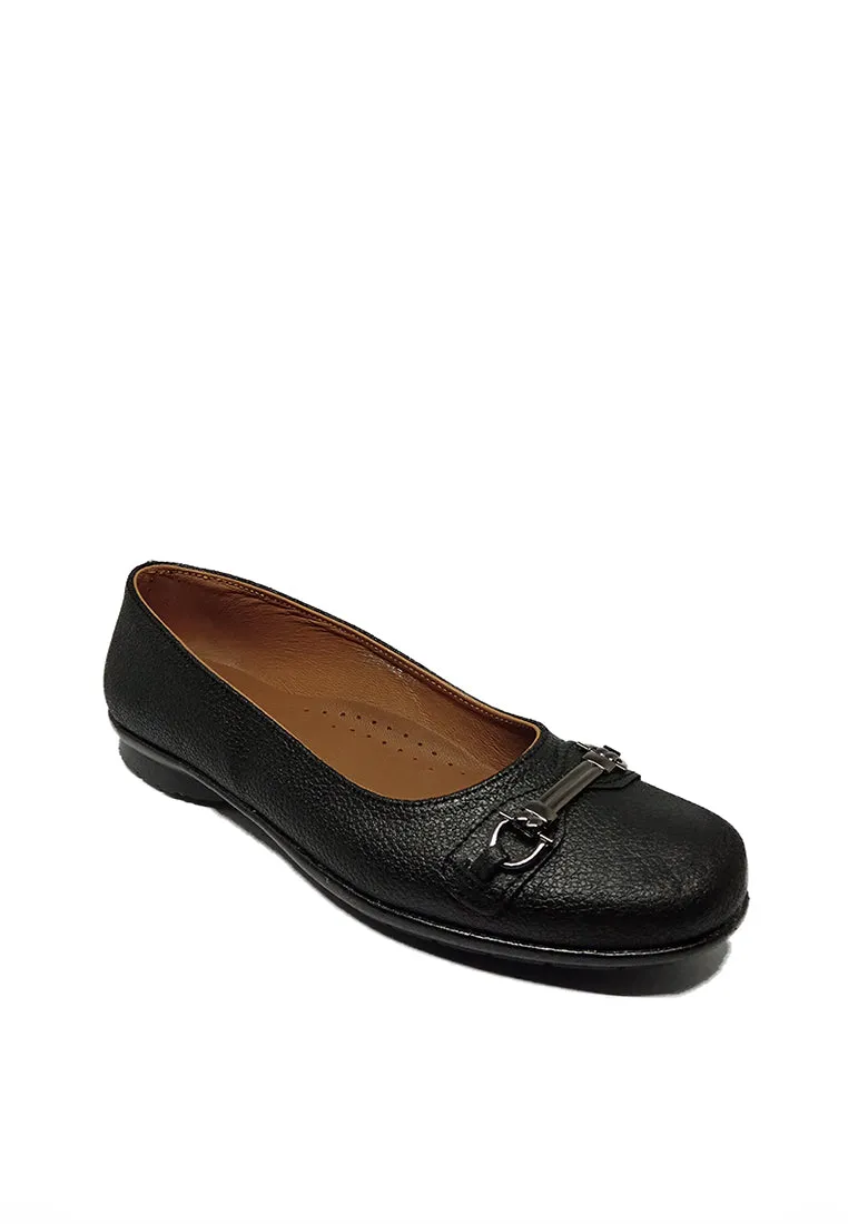 HORSEBIT SLIP ON BLACK SHOES