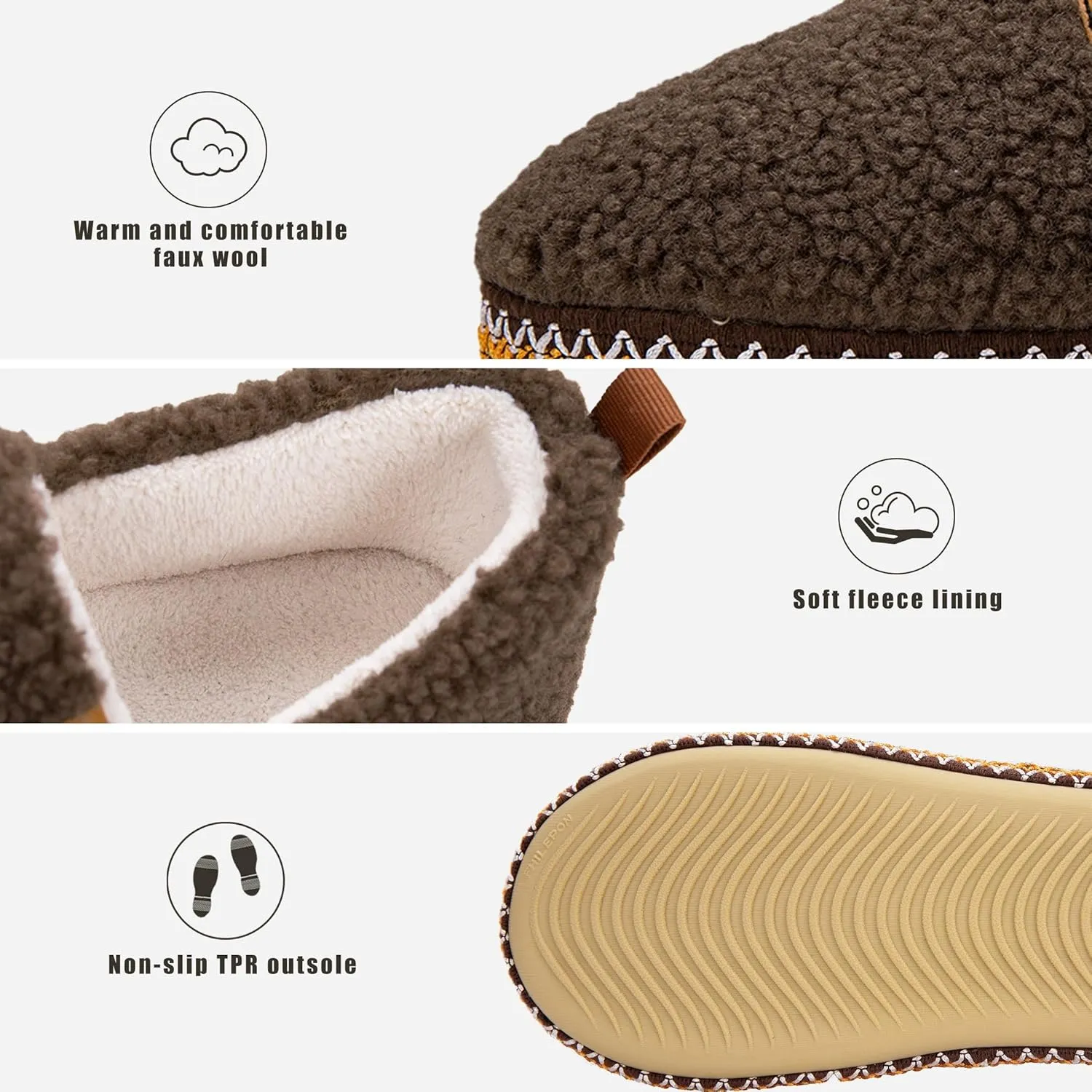 House Slippers for Women Winter Warm House Shoes with Memory Foam Indoor Fuzzy Comfort Anti-Skid Soft Loafer Shoes