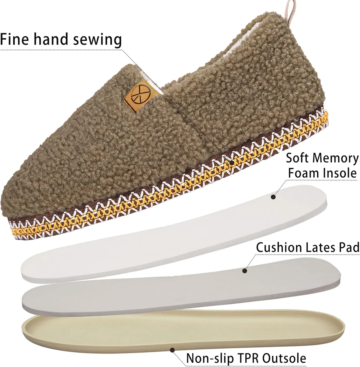 House Slippers for Women Winter Warm House Shoes with Memory Foam Indoor Fuzzy Comfort Anti-Skid Soft Loafer Shoes