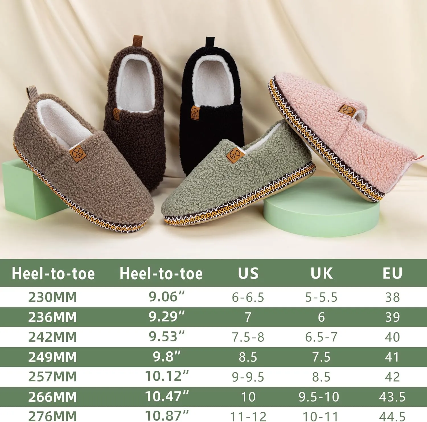 House Slippers for Women Winter Warm House Shoes with Memory Foam Indoor Fuzzy Comfort Anti-Skid Soft Loafer Shoes