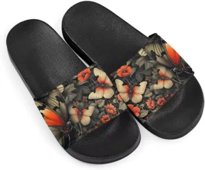 Howilath Blue Butterfly Print Summer Slide Slippers for Men Women Kid, Sunflower Colorful Tie-dye Animals House Slippers Slide Sandal Non-Slip Light Weight