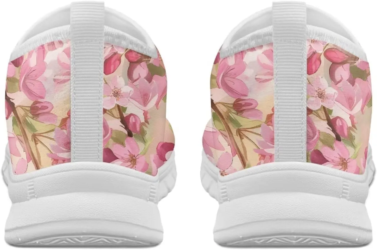 Howilath Hummingbird & Mushroom Slip on Shoes Women Casual Sport Shoes No Laces Running Sneakers with EVA Sole