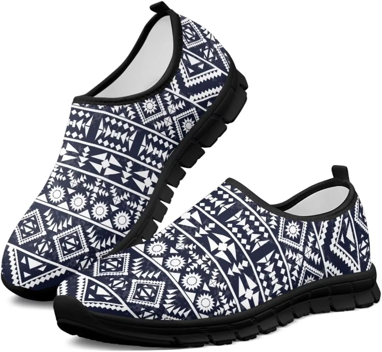 Howilath Mandala Print Slip on Loafers for Women No Laces Casual Sport Shoes Hands Free Shoes with Anti-Slip Sole