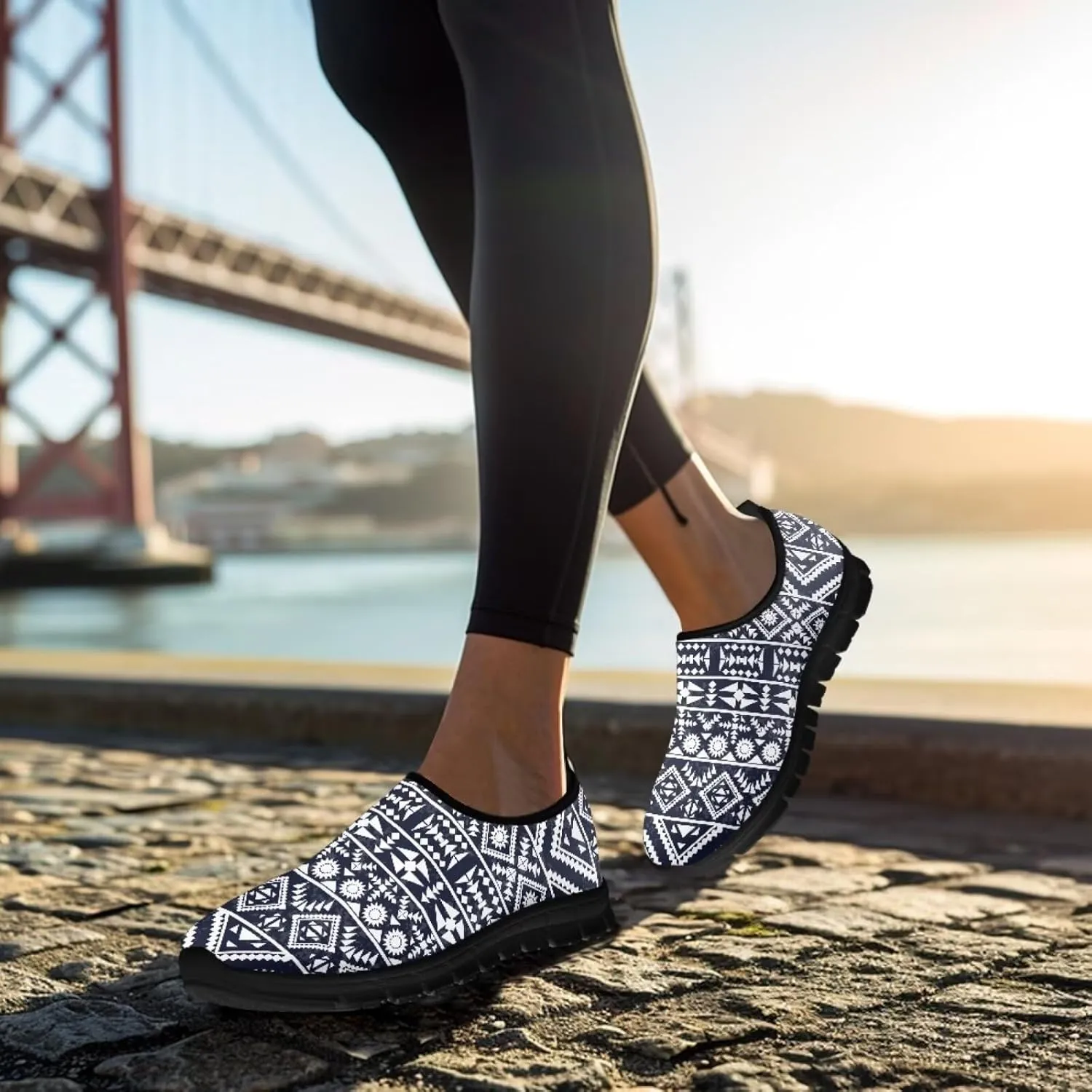 Howilath Mandala Print Slip on Loafers for Women No Laces Casual Sport Shoes Hands Free Shoes with Anti-Slip Sole