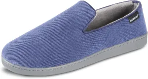 isotoner Men's Diamond Corduroy Slippers-Gel Memory Foam Moccasin, Washable, Moisture-Wicking Lining