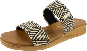 ITALIAN Shoemakers Women's Navya Slide Wedge Double Band Sandal for Women