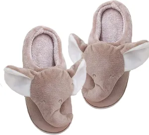 ixiton Adult unisex Winter warm Cartoon animal slippers,Cozy Memory foam Animal-shaped slippers,Cartoon elephant slippers,Indoor And Outdoor Non-slip slippers