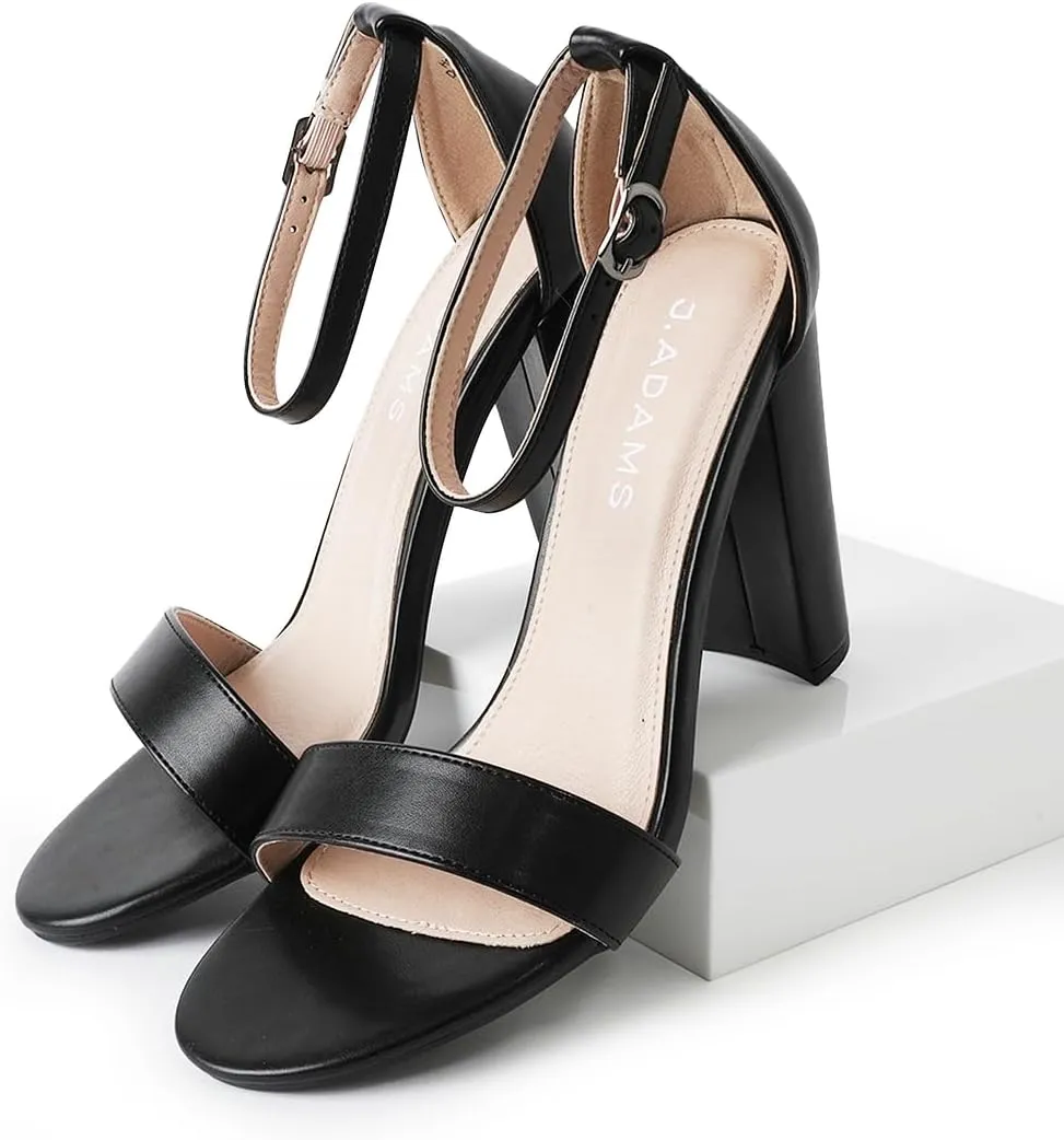 J. Adams Shirley Heels for Women - Ankle Strap High Heel Dressy Sandals