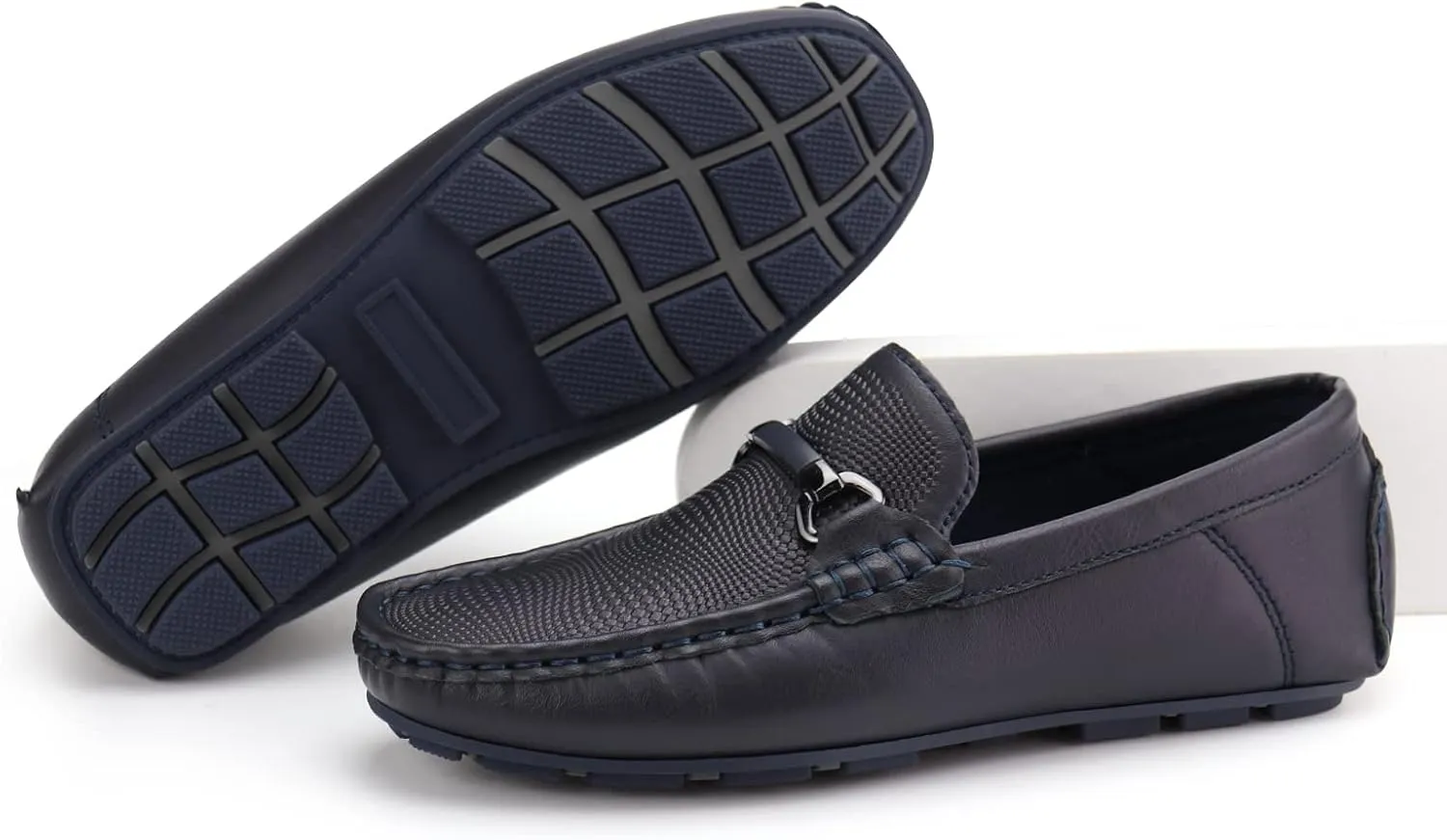 JABASIC Kids Penny Loafer Casual Slip-On Moccasin Flats Boys Dress Shoes