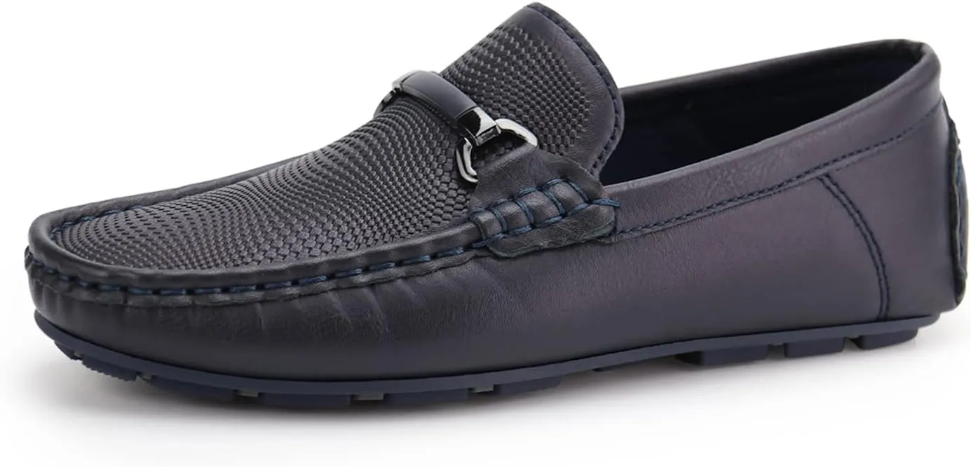 JABASIC Kids Penny Loafer Casual Slip-On Moccasin Flats Boys Dress Shoes
