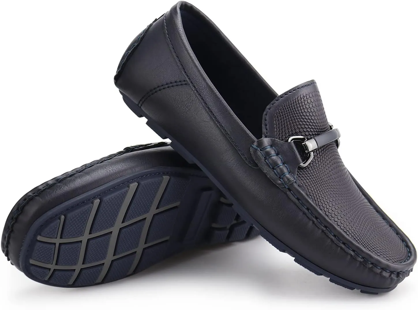 JABASIC Kids Penny Loafer Casual Slip-On Moccasin Flats Boys Dress Shoes