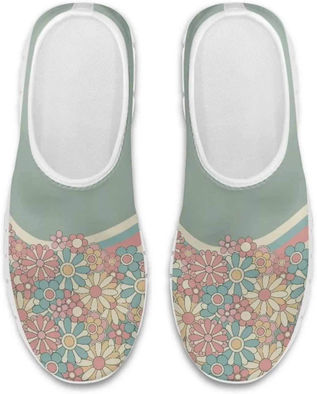 Jeiento Boho Blossom Womens Casual Loafer Slip On Lightweight Comfort Travel Walking Flats Shoes