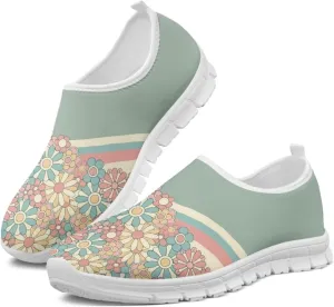 Jeiento Boho Blossom Womens Casual Loafer Slip On Lightweight Comfort Travel Walking Flats Shoes