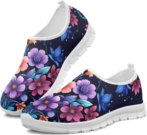 Jeiento Boho Blossom Womens Casual Loafer Slip On Lightweight Comfort Travel Walking Flats Shoes