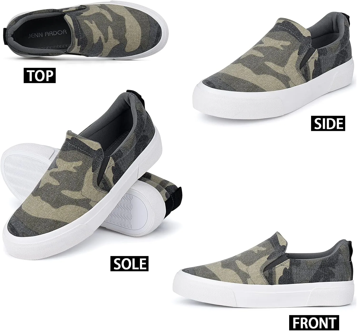 JENN ARDOR Slip On Sneakers Women Comfortable Walking Slip On Shoes Women Memory Foam Womens Fashion Loafers for Women Casual Shoes for Women Flats