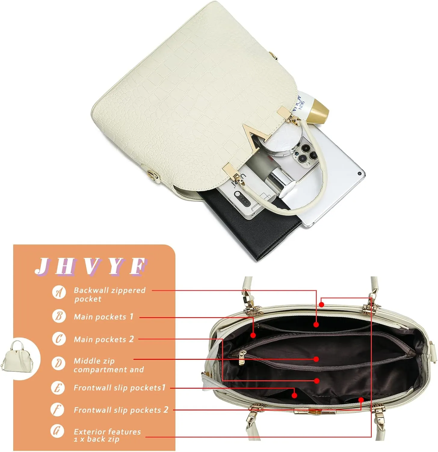 JHVYF Women classics Top Handle Handbag Crossbody Casual Purse Satchel Tote