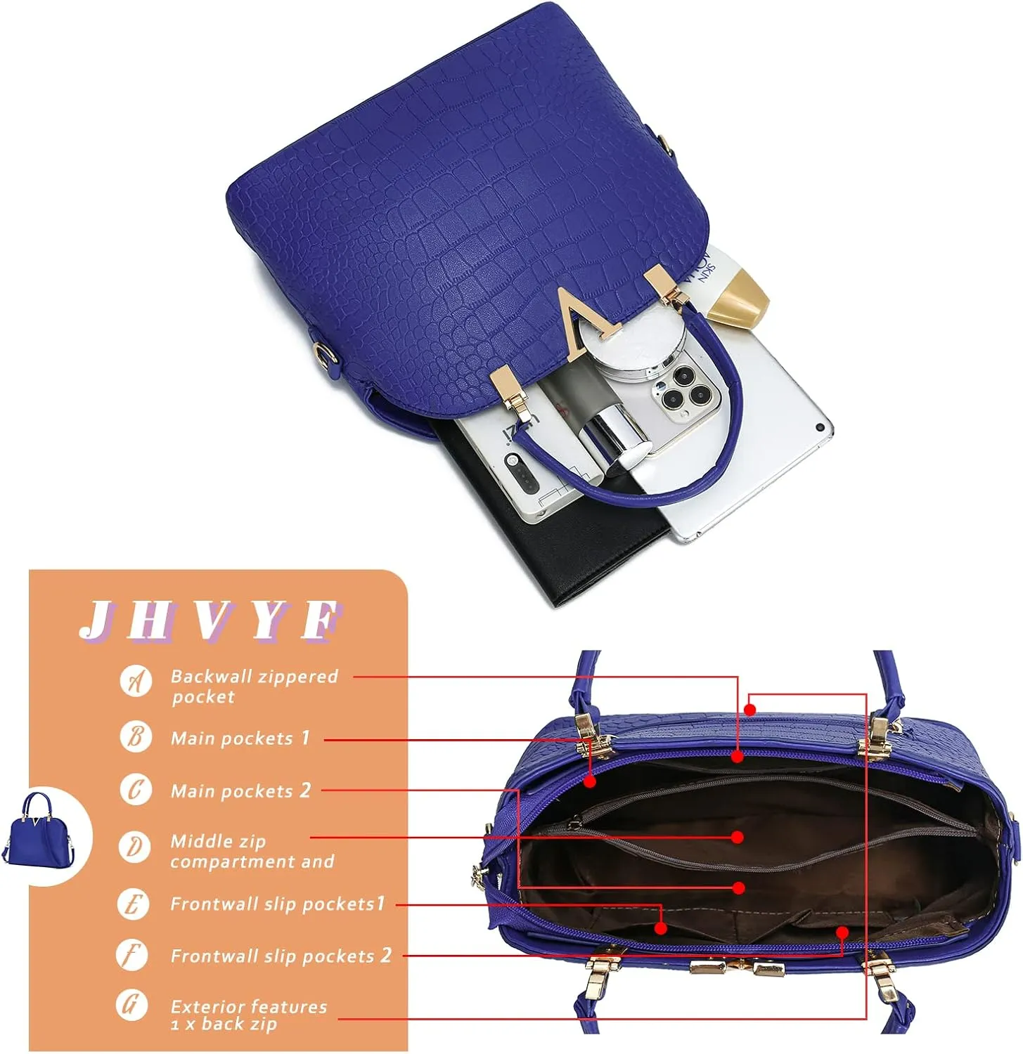 JHVYF Women classics Top Handle Handbag Crossbody Casual Purse Satchel Tote