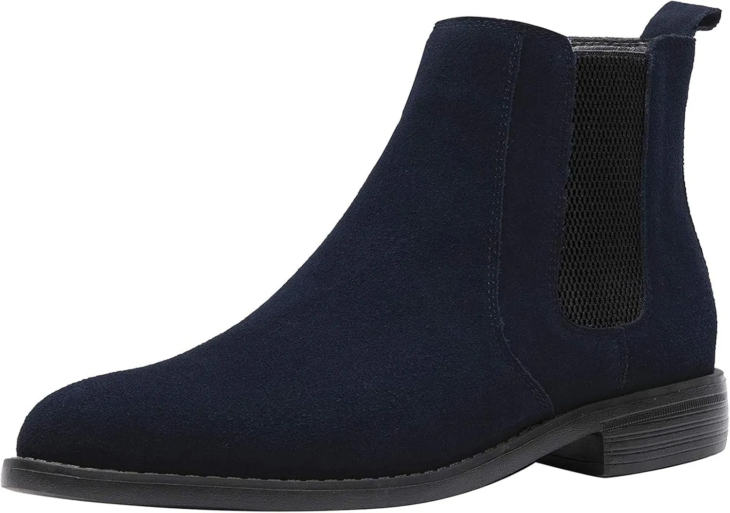JIONS Men Chelsea Slip On Suede Boots Lightweight Leather Casual Dress Ankle Shoes (Blue 39/7 M US)