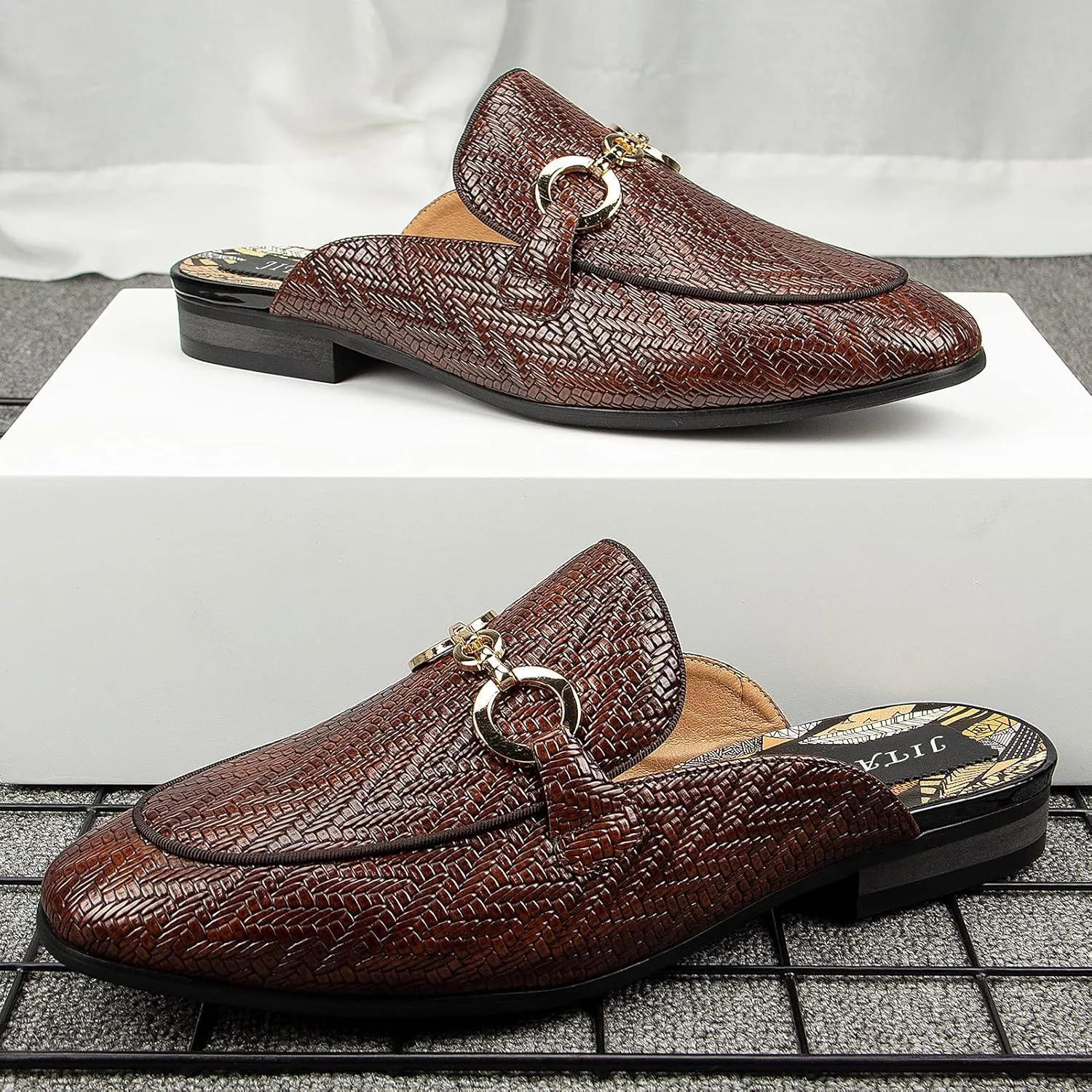 JITAI Men's Mules - Slip-On Loafers, Casual Half Loafers, Backless Sandals