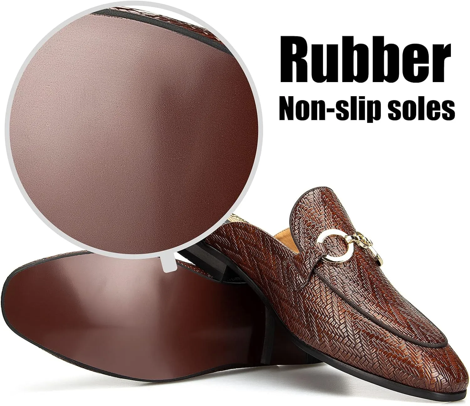 JITAI Men's Mules - Slip-On Loafers, Casual Half Loafers, Backless Sandals