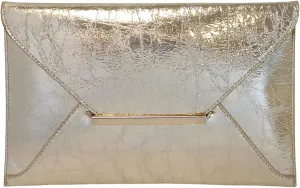 JNB Crushed Metallic Envelope Clutch