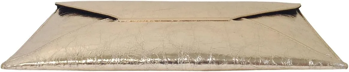 JNB Crushed Metallic Envelope Clutch