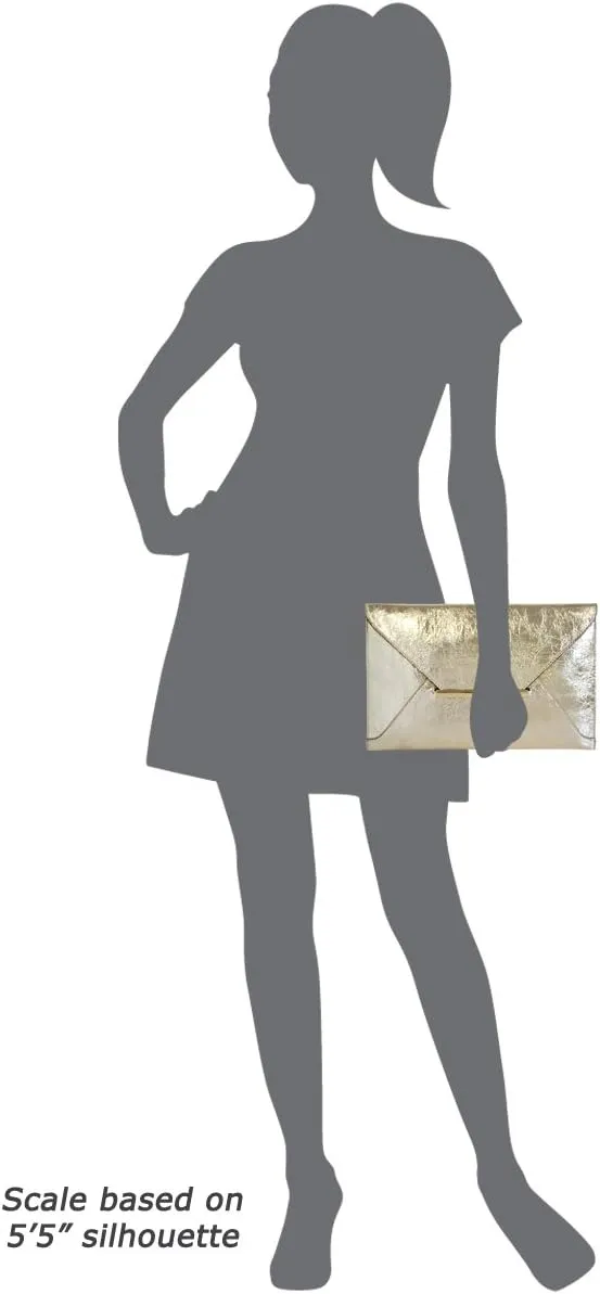 JNB Crushed Metallic Envelope Clutch