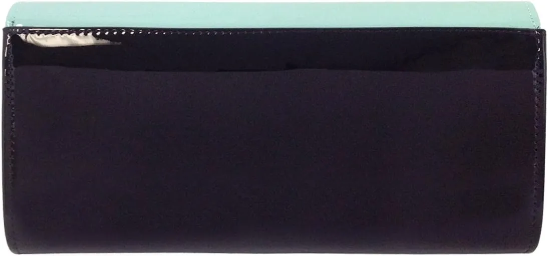 JNB Faux Patent Leather Color Block Clutch