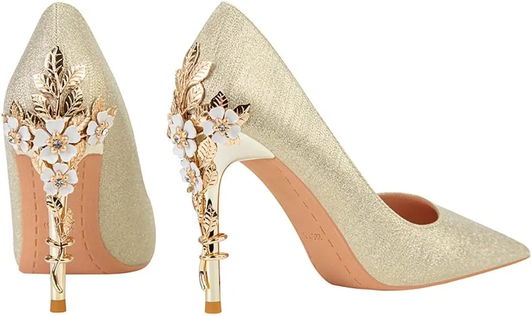 JOEupin Stiletto High Heel Shoes for Women Pointed Closed Toe Classic Slip On Dress Pumps