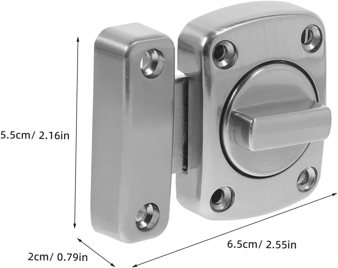 jojofuny Lock Security Latch Door Handle Steel Childproof Stopper Safety Inside Bathroom Slide Bolt Silver Zinc Alloy