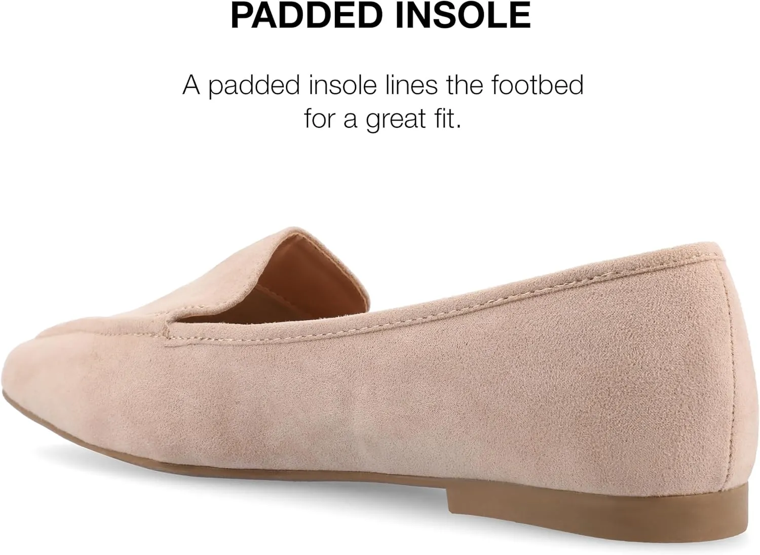 Journee Womens Suede Loafer Flat Square Toe Noticed Topline Padded Block Heel - Tullie Casual Dress Shoe