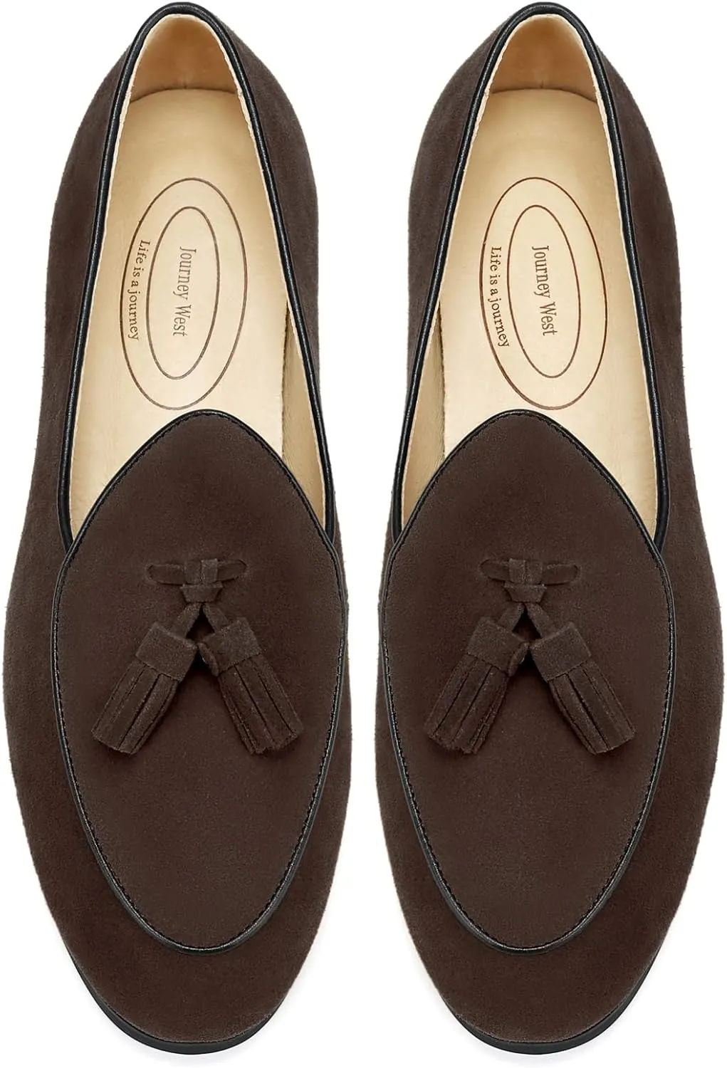 Journey West Men's Vintage Loafers for Men Belgian Loafers Slip-on Loafer Penny Loafer Casual Loafers