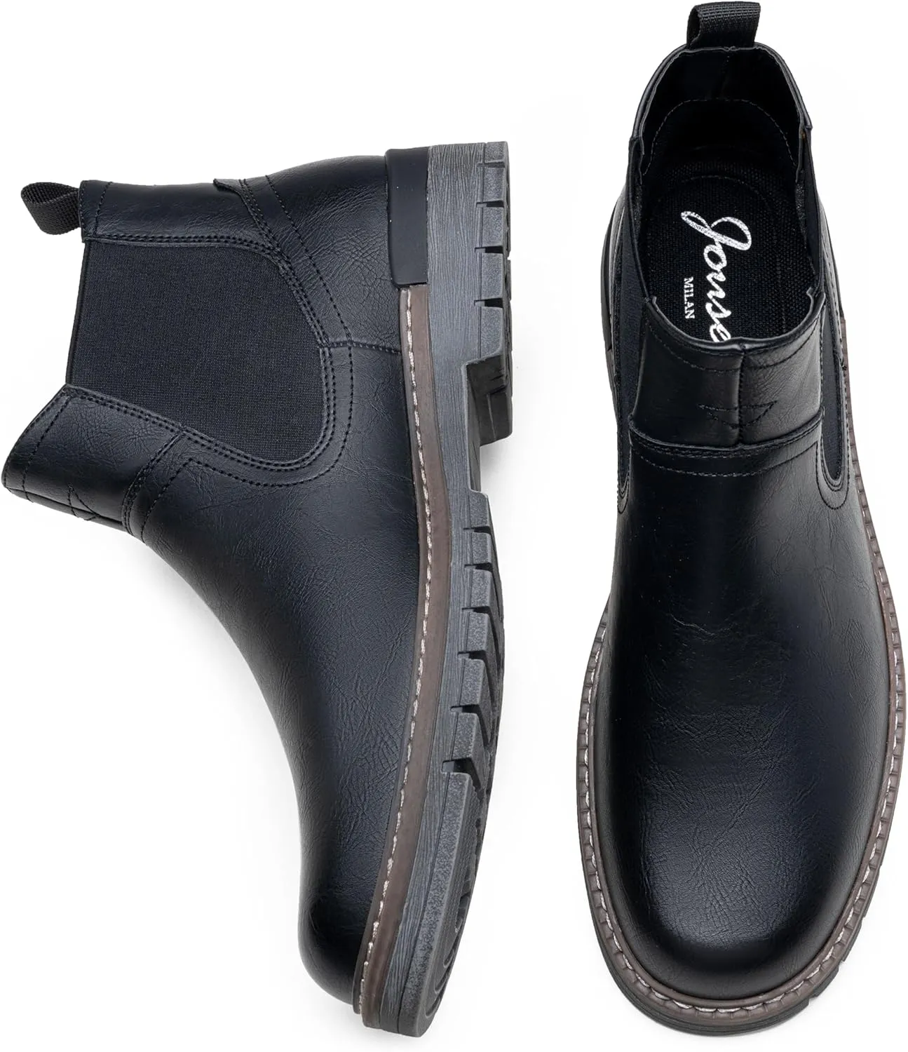 Jousen Chelsea Boots Casual Slip On Ankle Waterproof Mens Boots