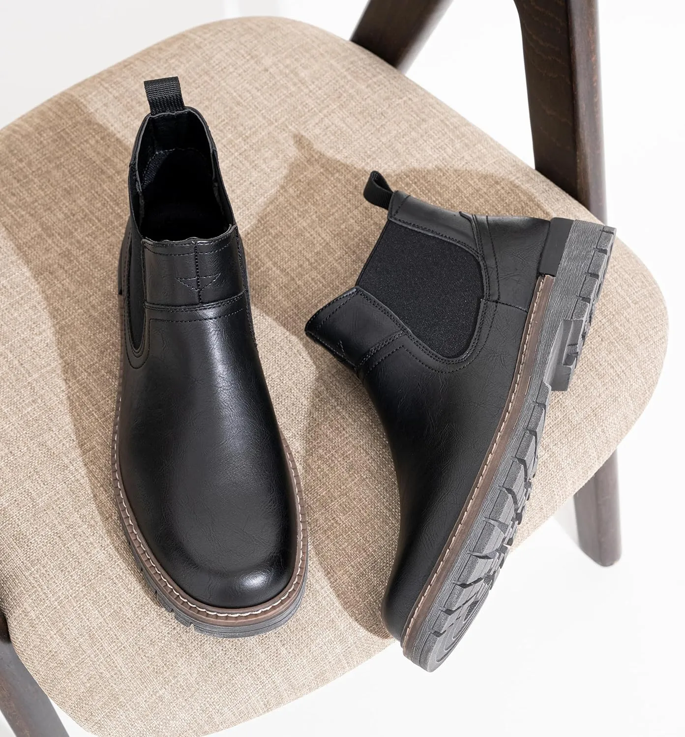 Jousen Chelsea Boots Casual Slip On Ankle Waterproof Mens Boots