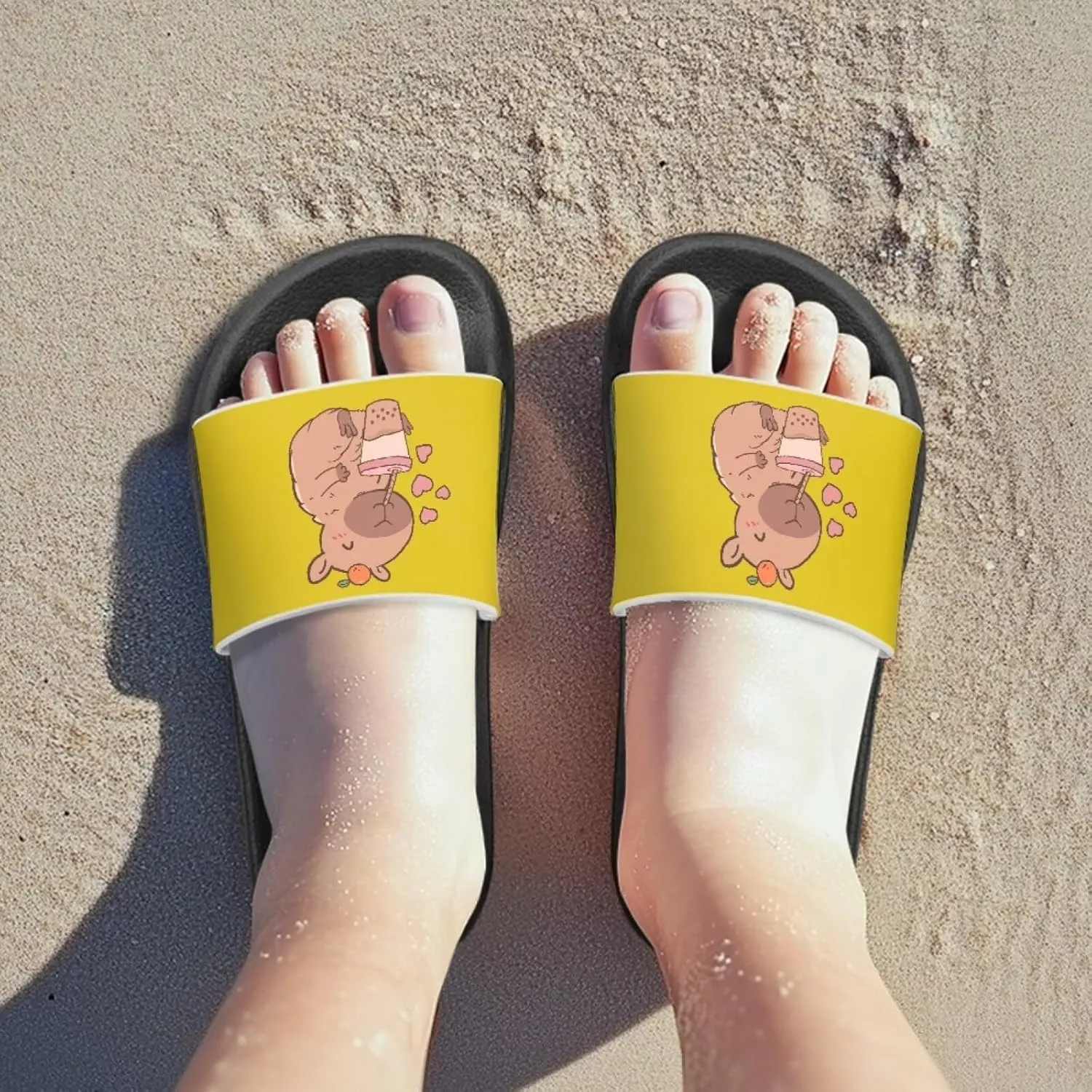 JoyLamoria Animal Print Sandals House Slides Children's Cozy Pillow Slippers Soft Cushioned Lightweight Summer Fashionable