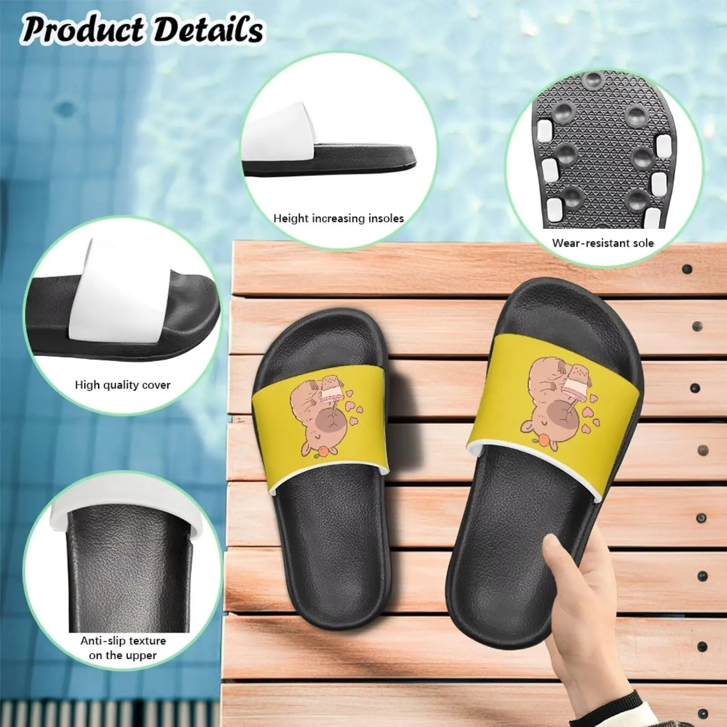 JoyLamoria Animal Print Sandals House Slides Children's Cozy Pillow Slippers Soft Cushioned Lightweight Summer Fashionable