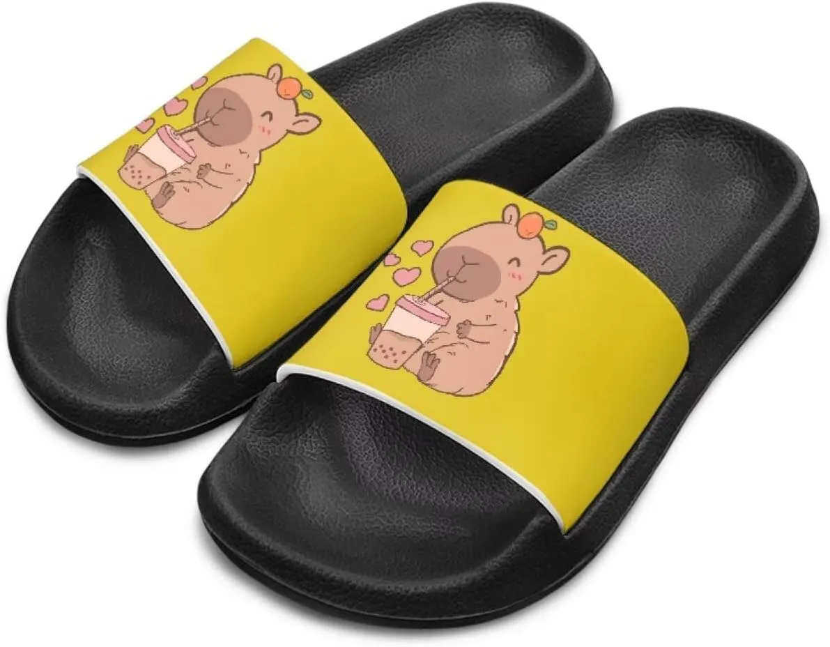 JoyLamoria Animal Print Sandals House Slides Children's Cozy Pillow Slippers Soft Cushioned Lightweight Summer Fashionable
