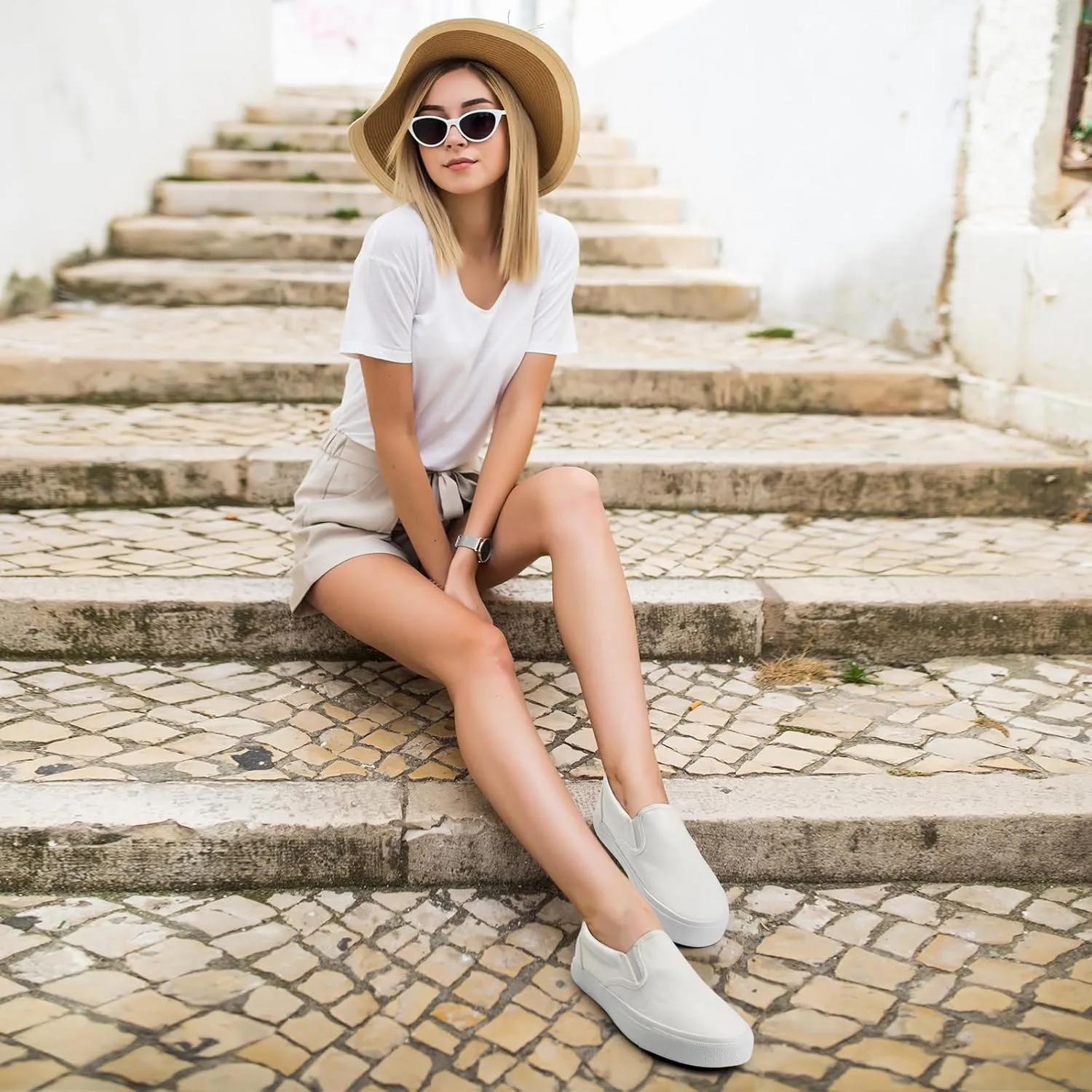JUDIS Women’s Slip on Canvas Shoes Classic Sneakers Loafers Shoes Casual Fashion Shoes