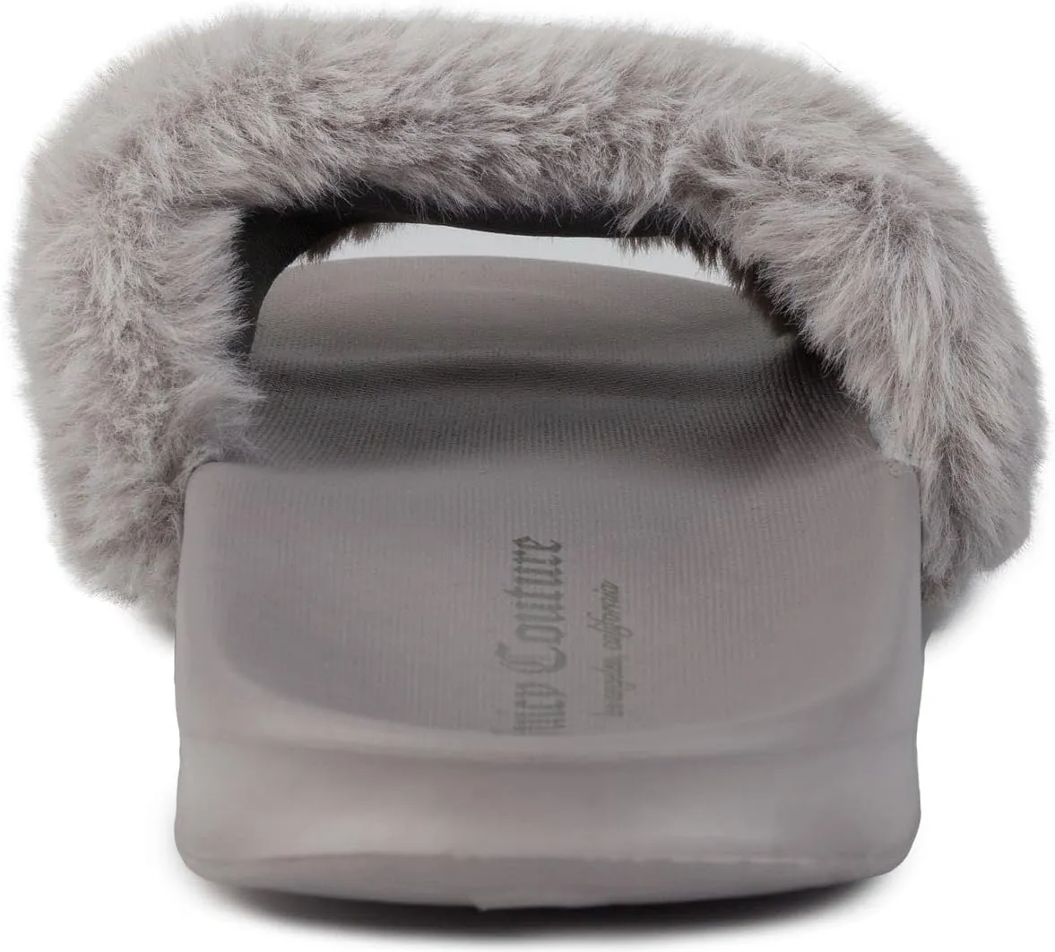Juicy Couture Women's Fashionable Faux Fur Slide Sandals, Cozy Slip-On with EVA Sole for Indoor & Outdoor Slip-On
