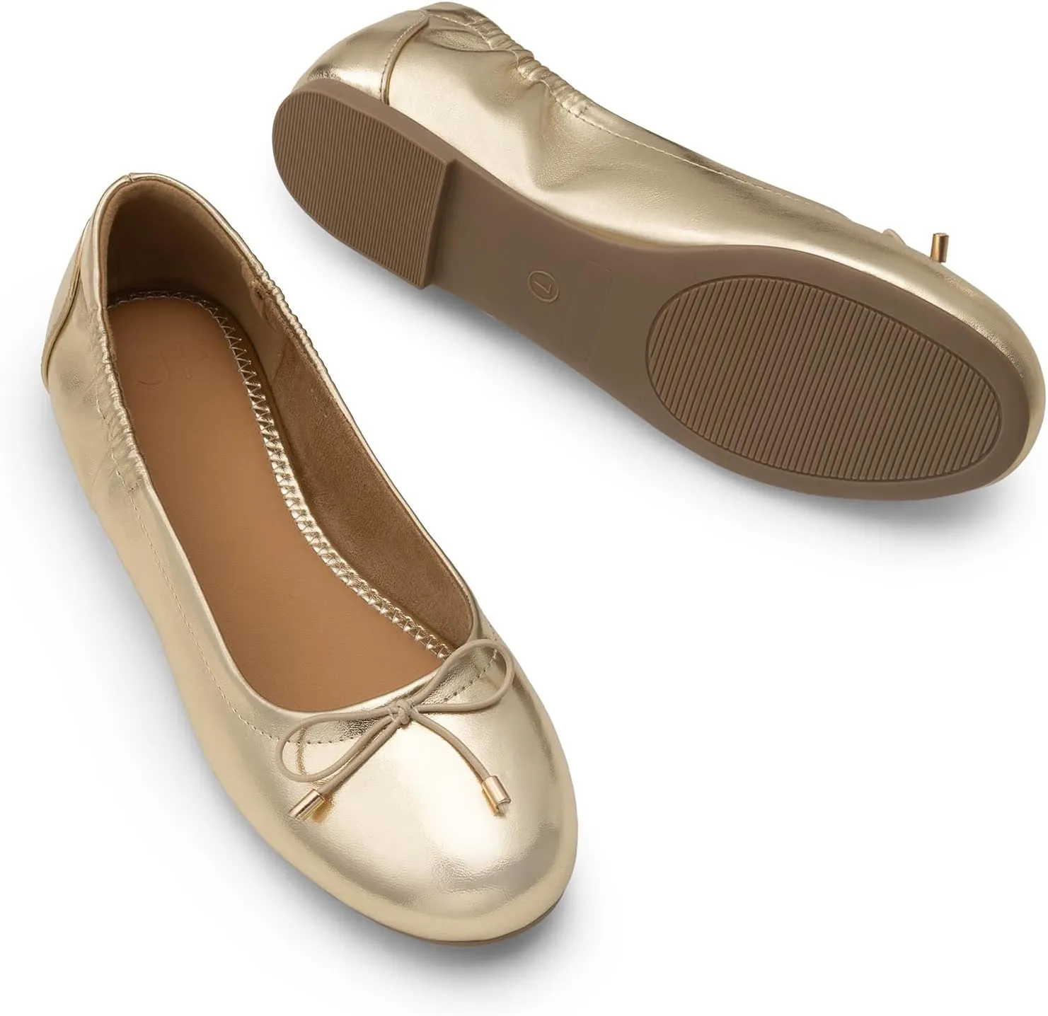 JustFab Womens Ballet Flats Shoes Foldable Round Toe Dress Shoes Comfortable Slip On Walking Flats Shoes Comfort Soft