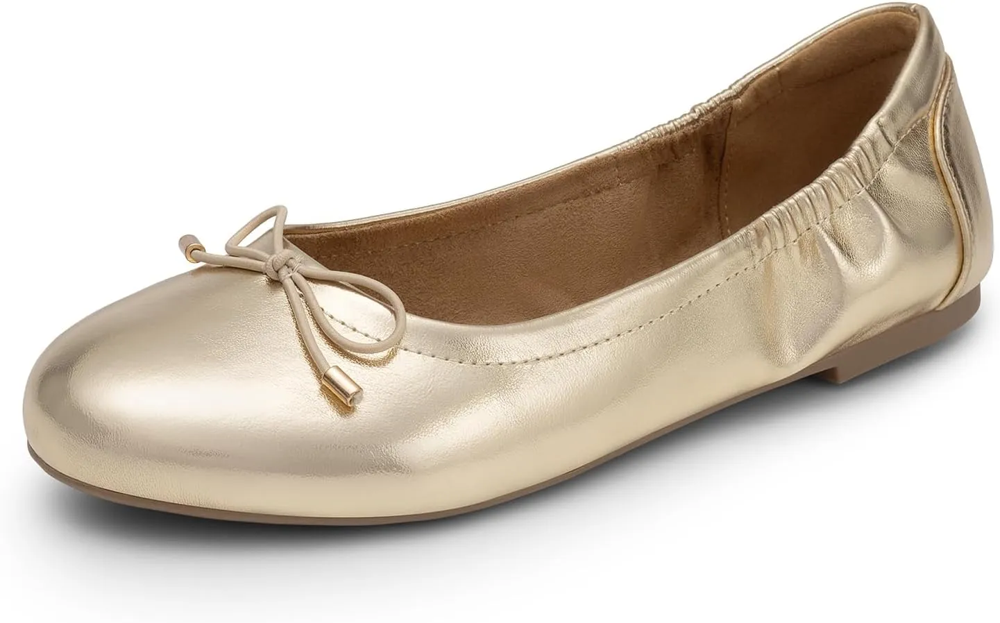 JustFab Womens Ballet Flats Shoes Foldable Round Toe Dress Shoes Comfortable Slip On Walking Flats Shoes Comfort Soft