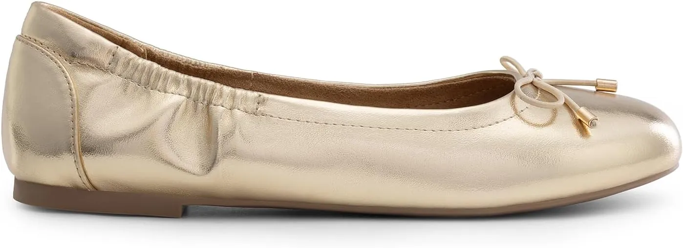 JustFab Womens Ballet Flats Shoes Foldable Round Toe Dress Shoes Comfortable Slip On Walking Flats Shoes Comfort Soft