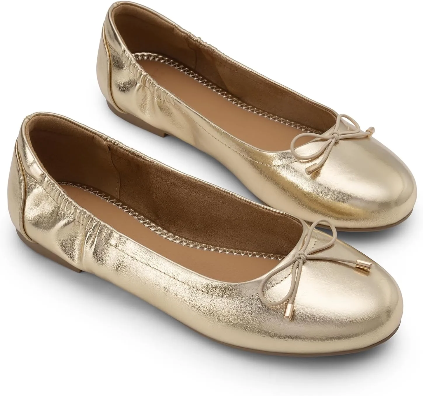 JustFab Womens Ballet Flats Shoes Foldable Round Toe Dress Shoes Comfortable Slip On Walking Flats Shoes Comfort Soft