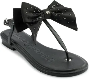 Karl Lagerfeld Paris Women's Cushioned Insole Everyday Cristi Bow-Flat Womes's Sandals Slide