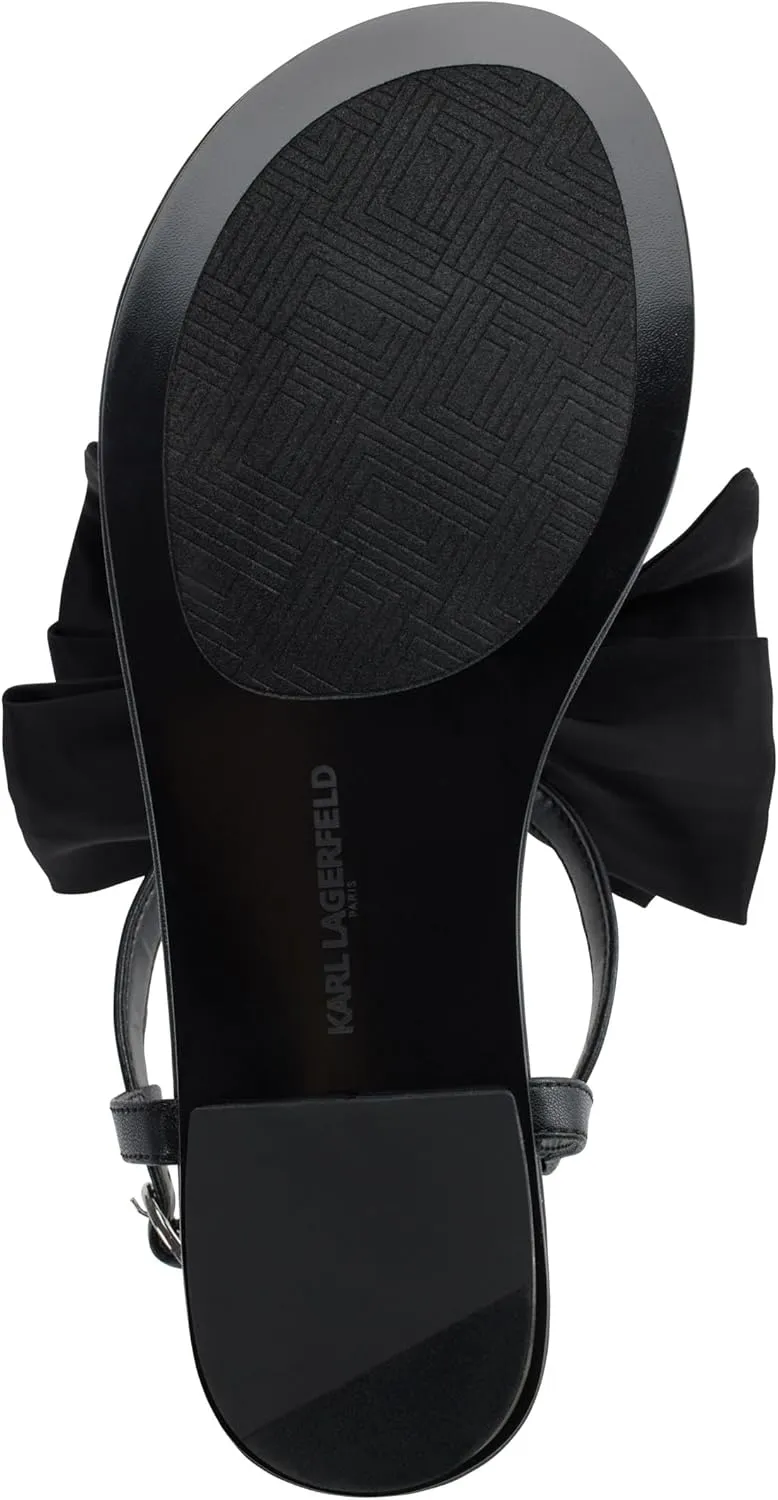 Karl Lagerfeld Paris Women's Cushioned Insole Everyday Cristi Bow-Flat Womes's Sandals Slide