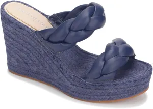 Kenneth Cole Women's Olivia Braid Wedge Sandal, Marine, 9
