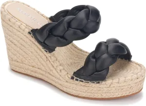 Kenneth Cole Women's Women's Olivia Braid Wedge Sandal, Black, 11